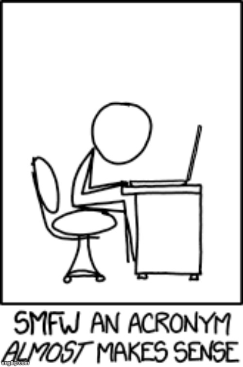 "WTFW it's like SMHO TBFH, IMDB." | image tagged in acronym,acronyms,makes sense,almost | made w/ Imgflip meme maker
