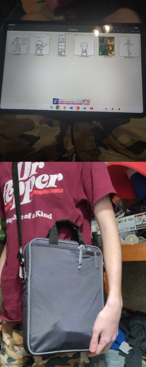 Got a drawing tablet and a bag to go with it. Don't have a good case yet but luckily I have a stand already | made w/ Imgflip meme maker