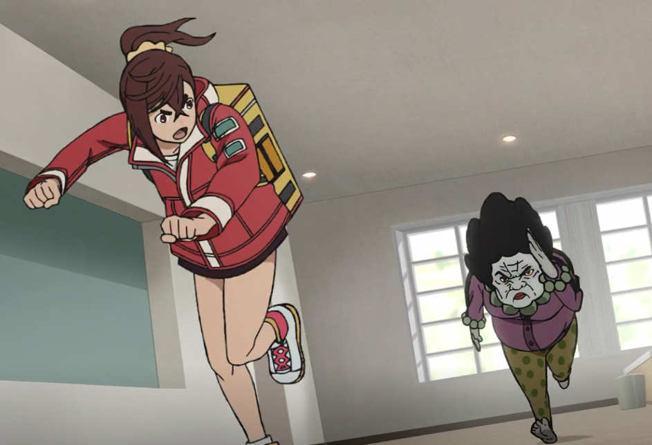 Momo running from Grandma Blank Meme Template