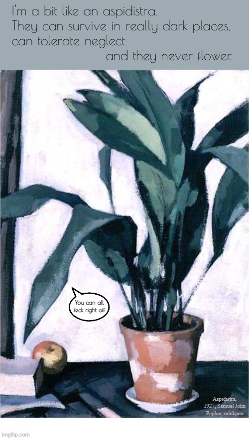 indeed | image tagged in aspidistra,artmemes,bpd,misanthrope,social anxiety | made w/ Imgflip meme maker