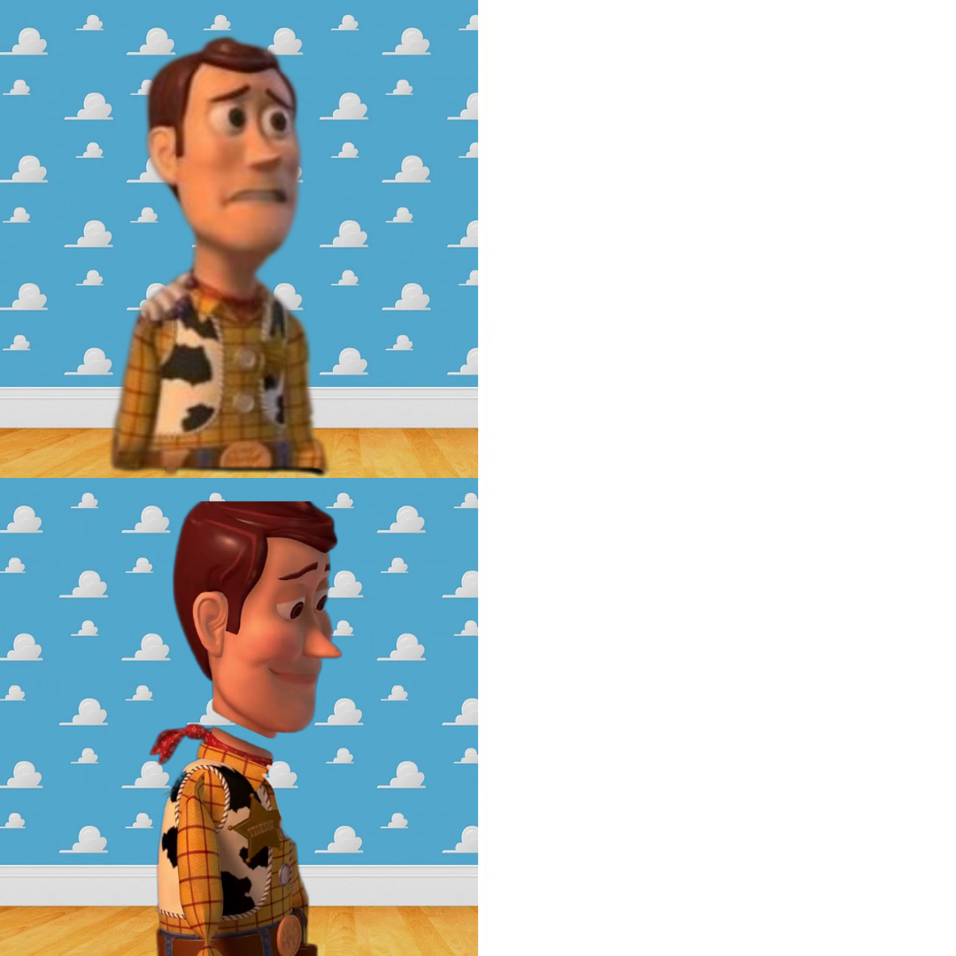 Drake meme but Toy Story version Blank Meme Template