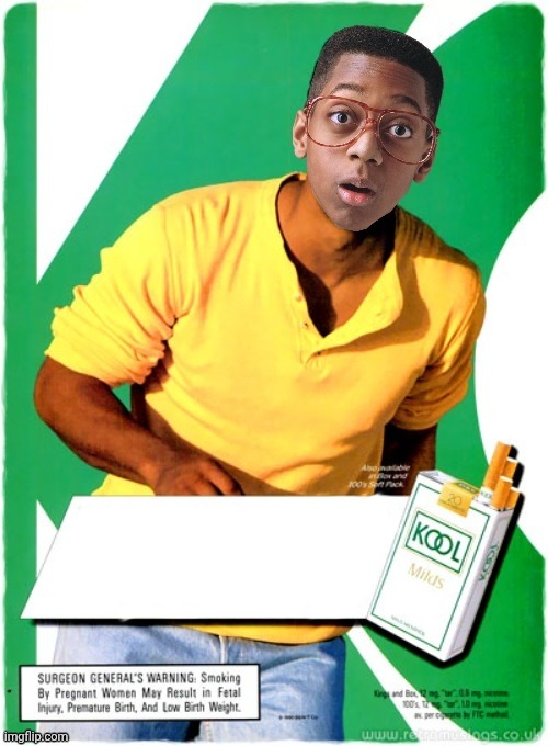 Steven Urkel - Kools Cigarettes | image tagged in steven urkel - kools cigarettes,cigarettes,steve urkel | made w/ Imgflip meme maker