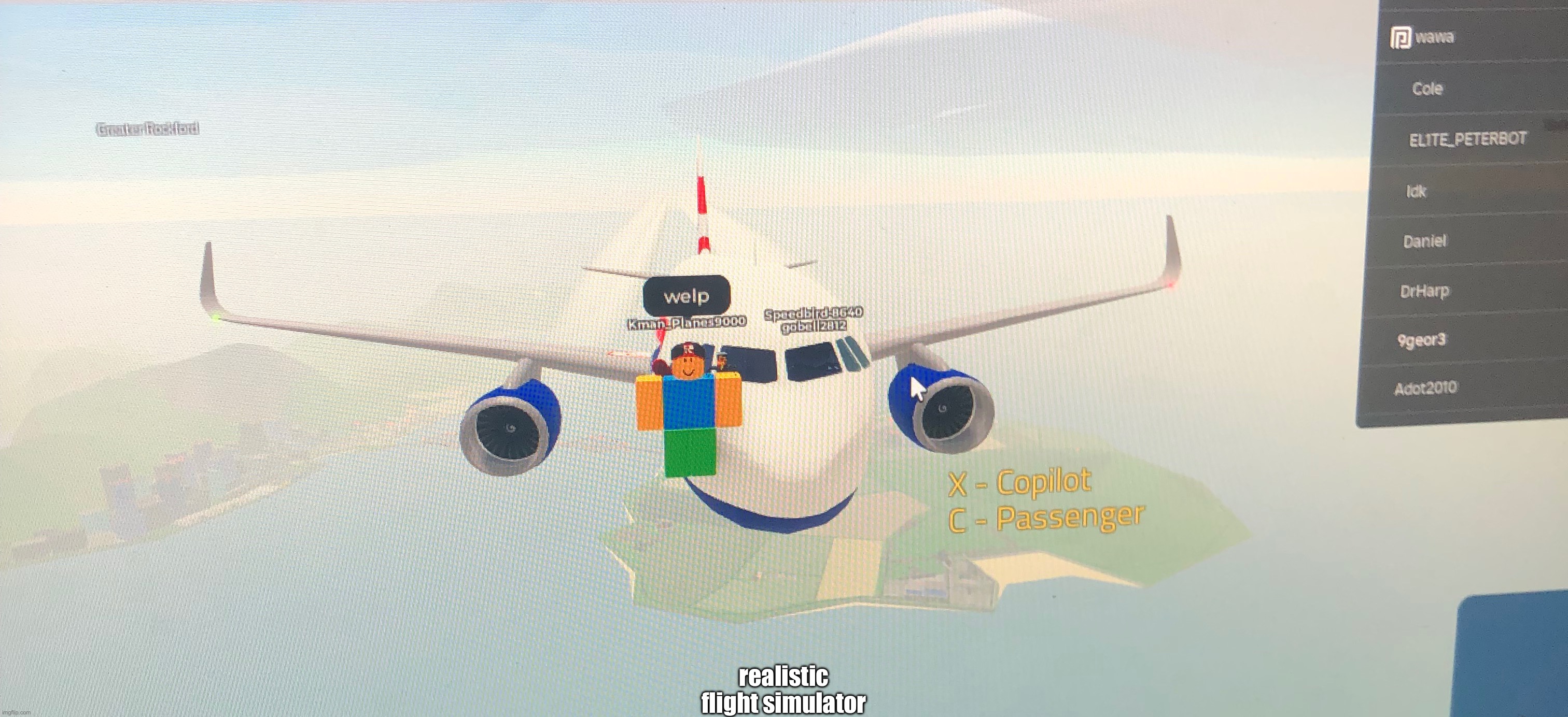 realistic flight simulator | made w/ Imgflip meme maker