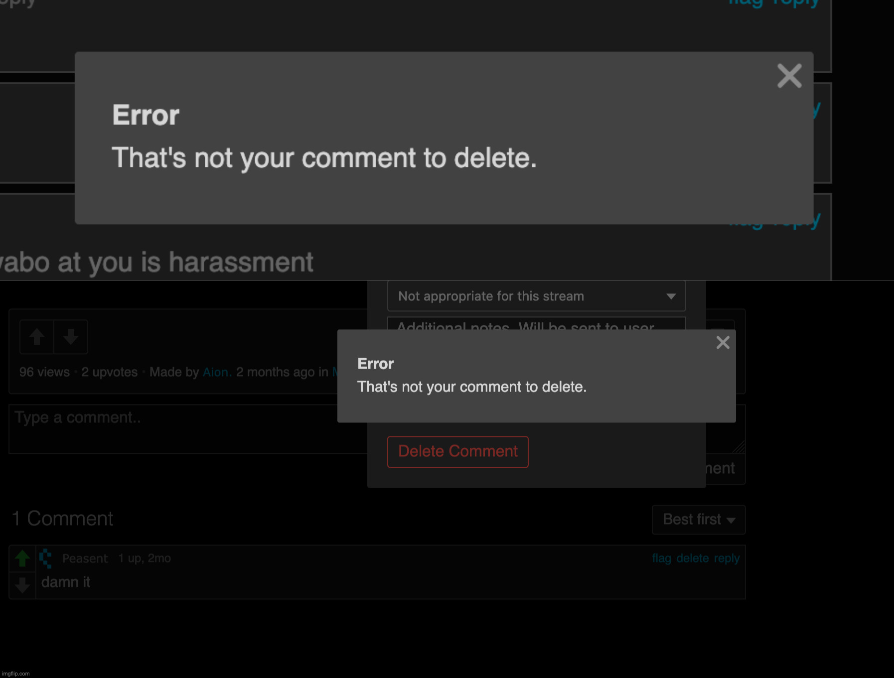 Rare imgflip error (there are two ways to get it shown in comments) | made w/ Imgflip meme maker