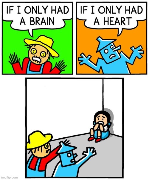 Brain and Heart | image tagged in comics | made w/ Imgflip meme maker