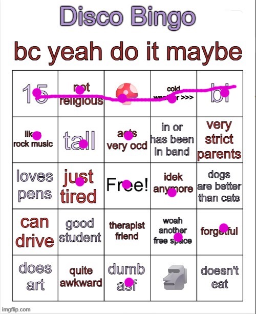Gya | image tagged in disco bingo but slightly less terrible | made w/ Imgflip meme maker