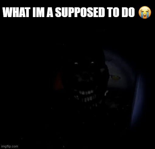 WHAT AM I SUPPOSED TO DO D: | WHAT IM A SUPPOSED TO DO | image tagged in fnaf 4,nightmare | made w/ Imgflip meme maker