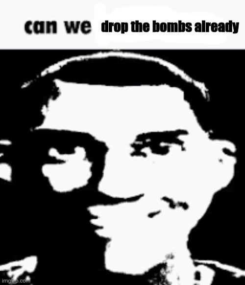 Can we ban this guy | drop the bombs already | image tagged in can we ban this guy | made w/ Imgflip meme maker