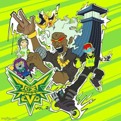 Decided to check out Jet Set Radio cuz of Nat and uhh… is the album cover supposed to look like this? | made w/ Imgflip meme maker