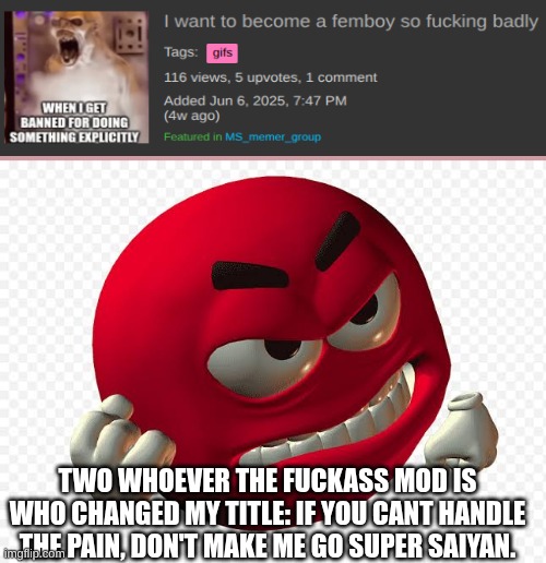 ashes to ashes, dust to dust, when I beat it, I let it crust. | TWO WHOEVER THE FUCKASS MOD IS WHO CHANGED MY TITLE: IF YOU CANT HANDLE THE PAIN, DON'T MAKE ME GO SUPER SAIYAN. | image tagged in angry emoji | made w/ Imgflip meme maker