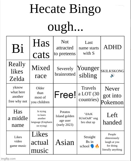 Do my bingo | image tagged in hecate bingo | made w/ Imgflip meme maker