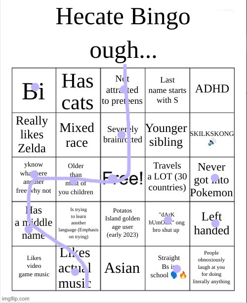 bingo | image tagged in hecate bingo | made w/ Imgflip meme maker