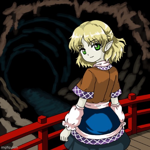 Bridge princess | image tagged in touhou,bridge,art,princess | made w/ Imgflip meme maker