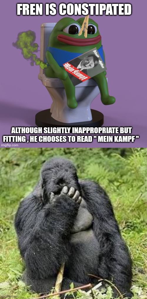 Pepe on toilet meme | image tagged in pepe the frog | made w/ Imgflip meme maker
