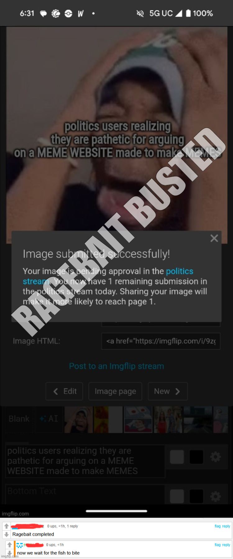 RAGEBAIT BUSTED | made w/ Imgflip meme maker