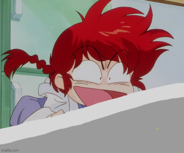ranco bites the curb | image tagged in ranma | made w/ Imgflip meme maker