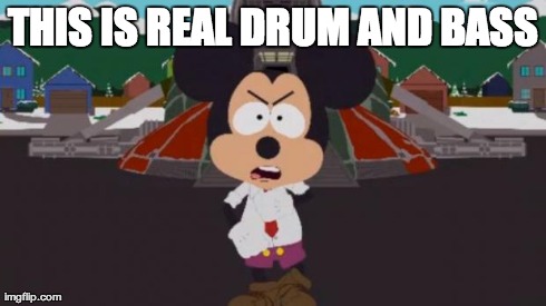 THIS IS REAL DRUM AND BASS | image tagged in ravinmickey | made w/ Imgflip meme maker