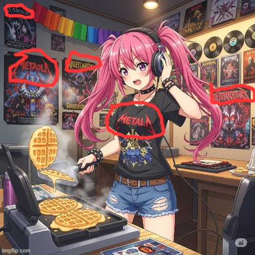 this is why AI isn't ready to replace humans yet (tits are circled because "metallica" is misspelled there) | made w/ Imgflip meme maker