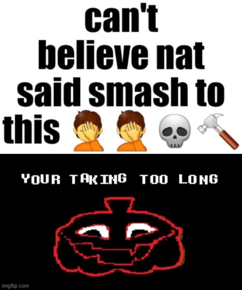 image tagged in can t believe nat said smash to this,your taking too long | made w/ Imgflip meme maker