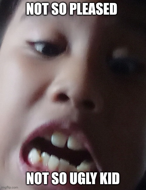 Disgust ugly kid | NOT SO PLEASED NOT SO UGLY KID | image tagged in disgust ugly kid | made w/ Imgflip meme maker