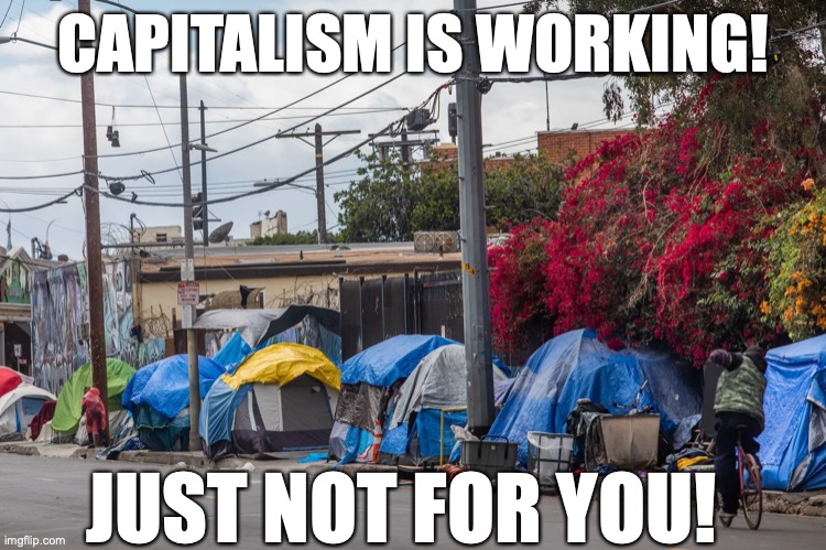 Capitalism memes | CAPITALISM IS WORKING! JUST NOT FOR YOU! | image tagged in capitalism,trump,republicans,right wing,maga,conservatives | made w/ Imgflip meme maker