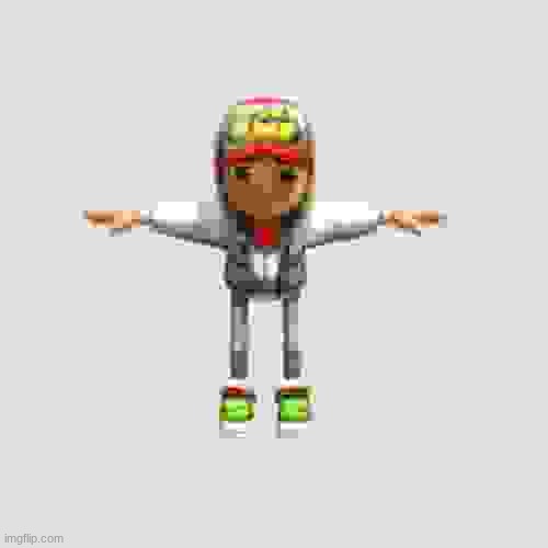 Subway Surfers T-Pose | image tagged in subway surfers t-pose | made w/ Imgflip meme maker