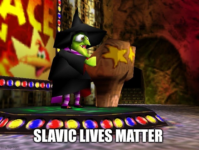 Banjo Kazooie Gruntilda | SLAVIC LIVES MATTER | image tagged in banjo kazooie gruntilda,slavic lives matter,yugoslavic | made w/ Imgflip meme maker
