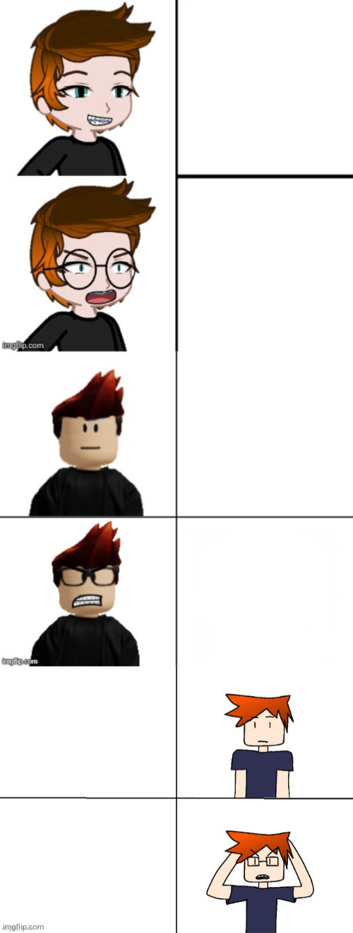 MC with/without glasses evolution | made w/ Imgflip meme maker