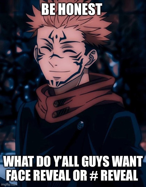 What y’all want | BE HONEST; WHAT DO Y’ALL GUYS WANT FACE REVEAL OR # REVEAL | made w/ Imgflip meme maker