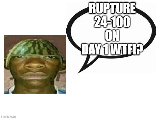 1687 atts so far | RUPTURE 24-100 ON DAY 1 WTF!? | image tagged in introvertedgeometrydashers announcement template | made w/ Imgflip meme maker