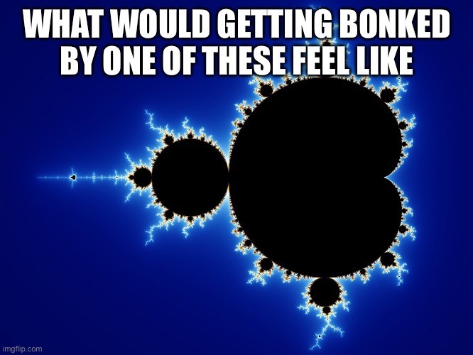 Fractal Mandelbrot | WHAT WOULD GETTING BONKED BY ONE OF THESE FEEL LIKE | image tagged in fractal mandelbrot | made w/ Imgflip meme maker