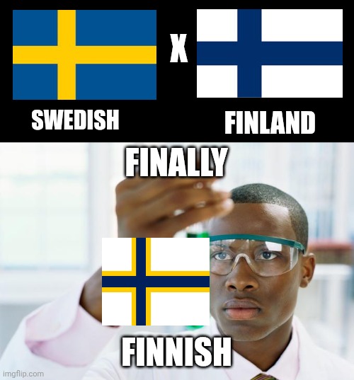 Finally finnish | X; SWEDISH; FINLAND; FINALLY; FINNISH | image tagged in at last | made w/ Imgflip meme maker