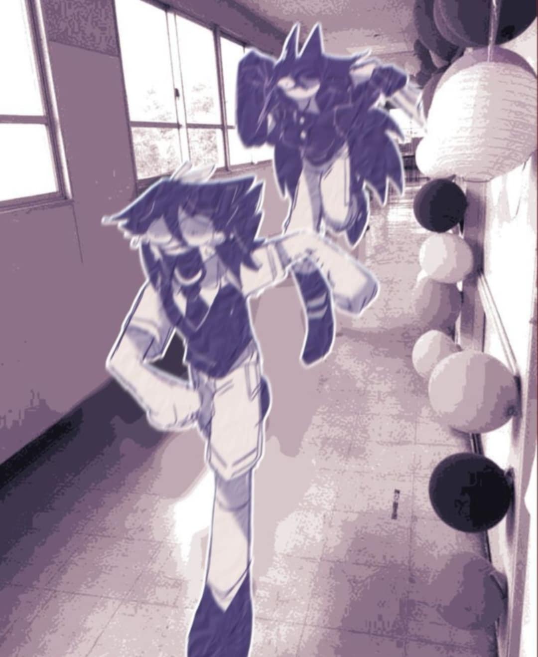 Abbie running from Circle Blank Meme Template