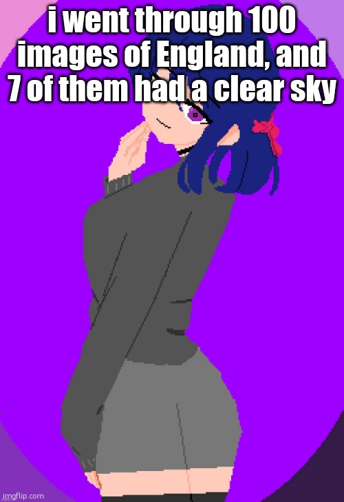 i need to get outta here | i went through 100 images of England, and 7 of them had a clear sky | image tagged in katherine | made w/ Imgflip meme maker