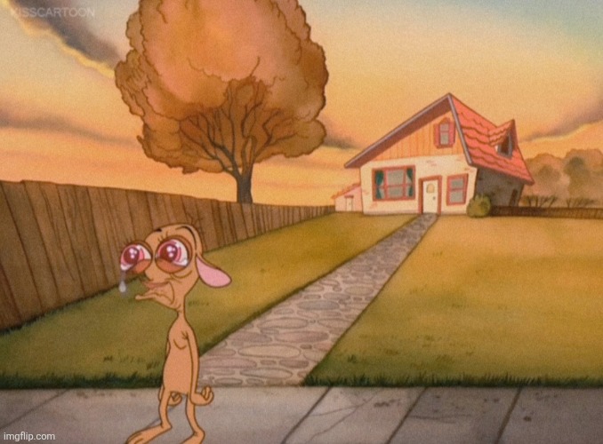 Ren Reflecting | image tagged in ren and stimpy,sad | made w/ Imgflip meme maker