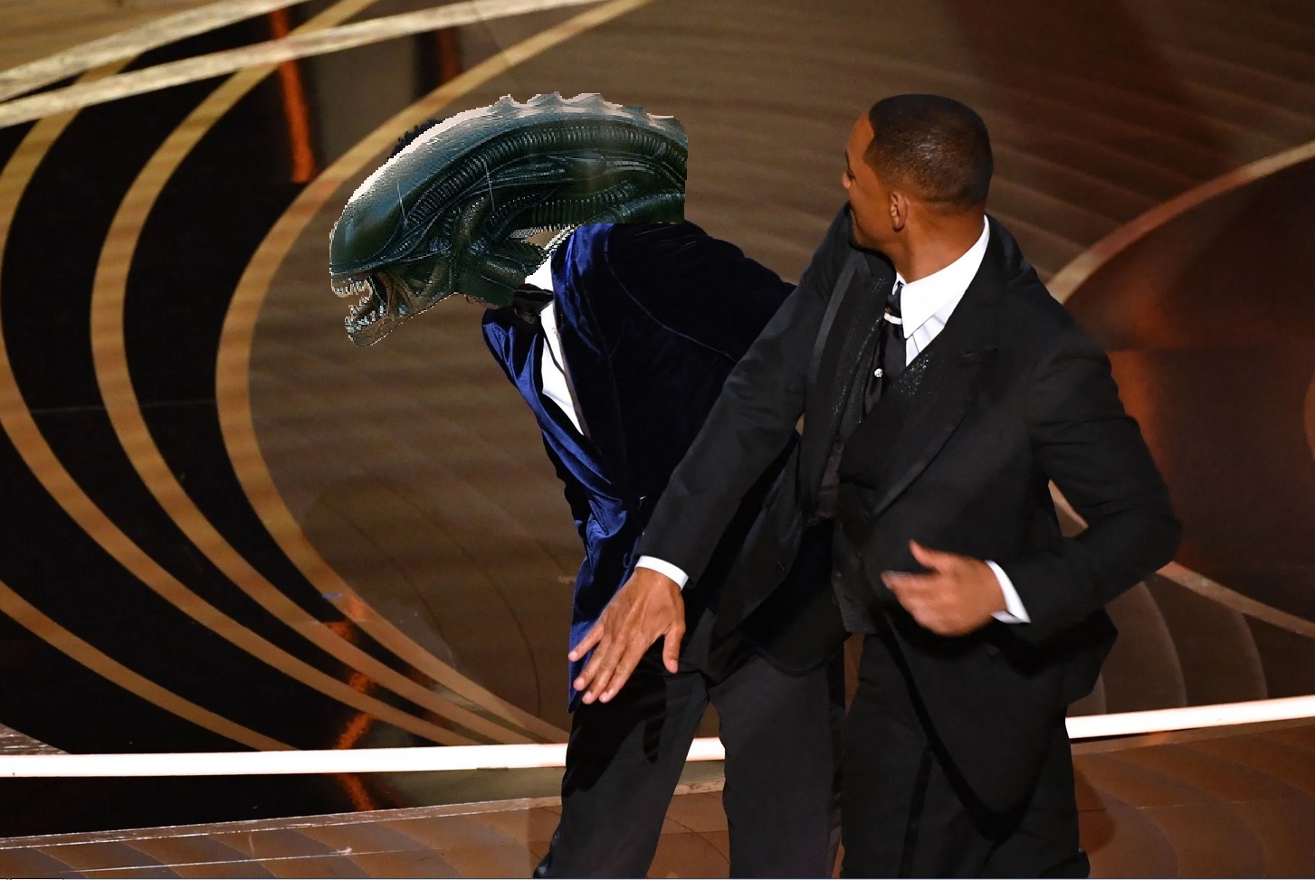 Will Smith Slapping An Alien Blank Meme Template