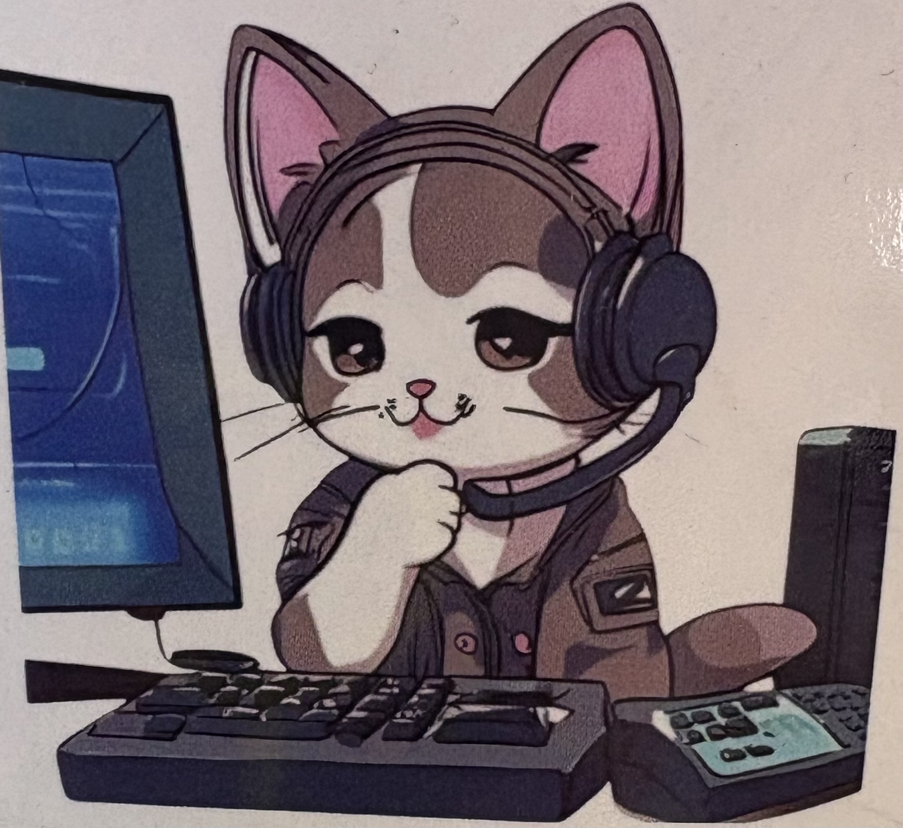 Tech support cat Blank Meme Template