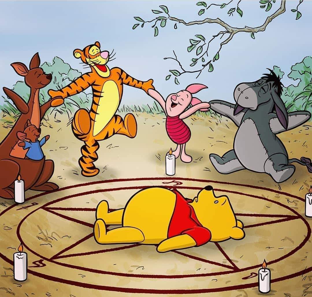 Winnie Pooh circle Blank Meme Template