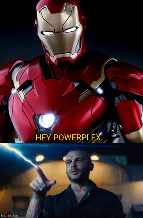 What if Iron Man met Obadiah Stane's Son | HEY POWERPLEX | image tagged in memes,funny,invincible,marvel,iron man,mcu | made w/ Imgflip meme maker