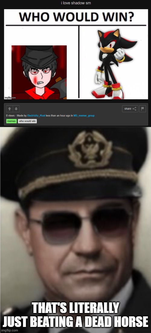 posting negative stuff on mepios is only wasting time | THAT'S LITERALLY JUST BEATING A DEAD HORSE | image tagged in great trial man drip,mepios | made w/ Imgflip meme maker