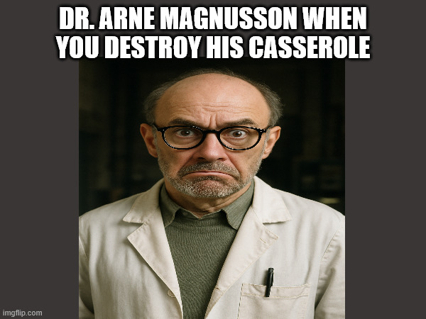 Freeman you fool! | DR. ARNE MAGNUSSON WHEN YOU DESTROY HIS CASSEROLE | image tagged in half life | made w/ Imgflip meme maker