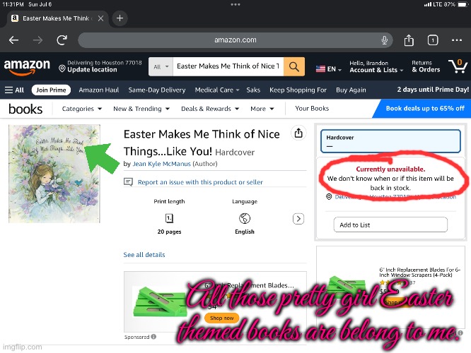 Completely Ticked Off | All those pretty girl Easter themed books are belong to me. | image tagged in girl,easter,pretty girl,beautiful girl,dress,amazon | made w/ Imgflip meme maker