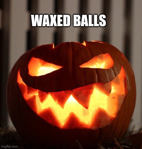 Jack O Lantern | WAXED BALLS | image tagged in jack o lantern | made w/ Imgflip meme maker