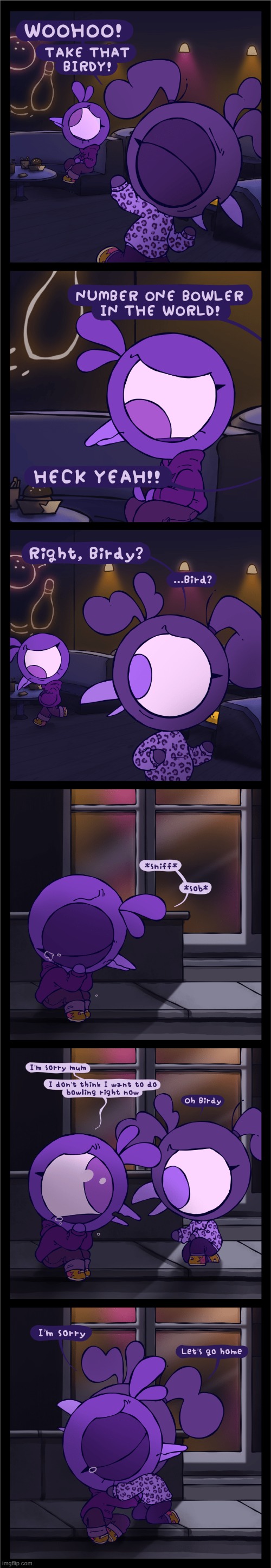 image tagged in bird,mom,bowling,tears,crying,sadness | made w/ Imgflip meme maker