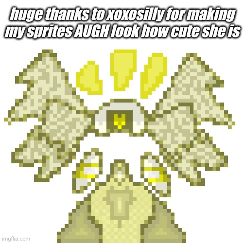 i dont even have a name for her (uhh who are you? -MC941) | huge thanks to xoxosilly for making my sprites AUGH look how cute she is | image tagged in undertale yaya yay,deltarune ayya ayy | made w/ Imgflip meme maker