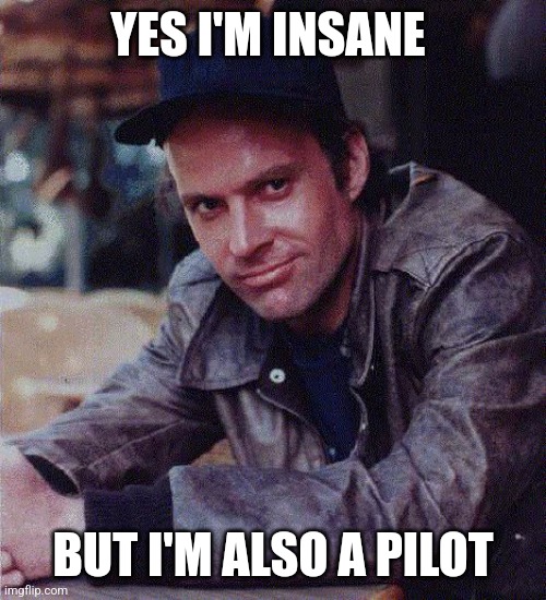 Murdock | YES I'M INSANE; BUT I'M ALSO A PILOT | image tagged in murdock,funny memes | made w/ Imgflip meme maker