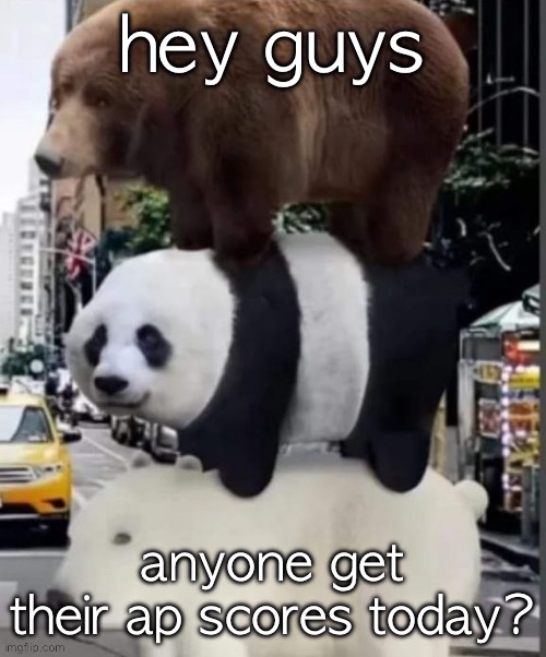 i did | hey guys; anyone get their ap scores today? | image tagged in real we bare bears | made w/ Imgflip meme maker