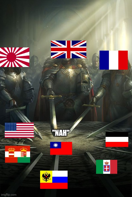 Knights of the Round Table | "NAH" | image tagged in knights of the round table | made w/ Imgflip meme maker