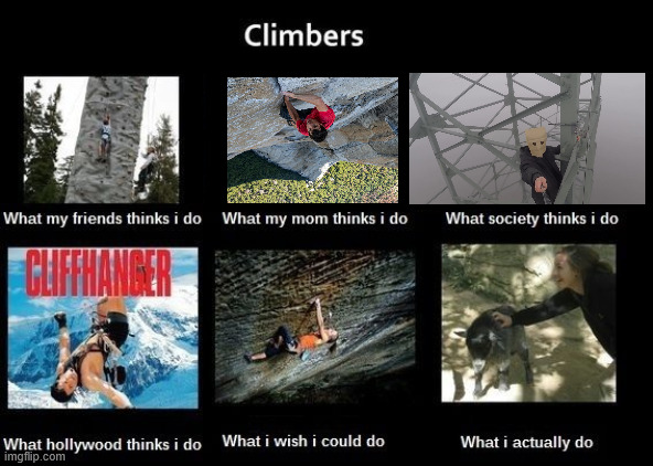 Free climbing | image tagged in free climbing,lattice climbing,memes,free solo,dark humor,sports | made w/ Imgflip meme maker