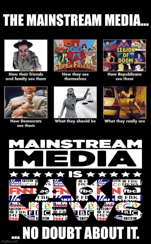 Their motto: “We love to lie… and it shows!” | THE MAINSTREAM MEDIA…; … NO DOUBT ABOUT IT. | image tagged in political meme,mainstream media,fake news | made w/ Imgflip meme maker